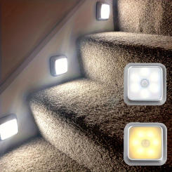 LED Nigh Lights With Motion Sensor Indoor Stair Puck Cordless Step Night Light For Bedroom Under Cabinet Hallway Stairway Closet
