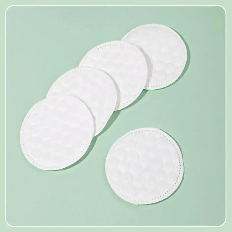 Description Picture 6 of item{MX} 100Pcs Soft Breathable Round Makeup Remover Pads Double-Sided Pearl Textured Cotton Pad For Daily Facial Cleaning