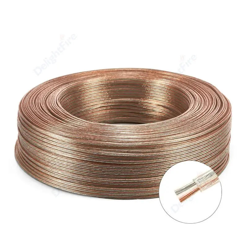 Description Picture 6 of item2pin Electrical Wire 22/18 AWG Gauge Speaker Wire Tinned Copper Insulated Transparent PVC For Home Speaker System Sound Systems