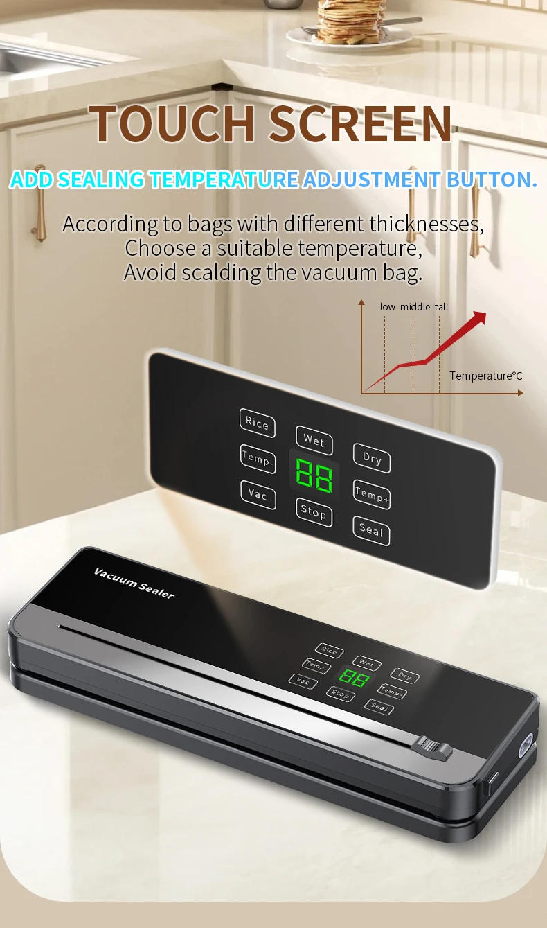 Description Picture 2 of itemSZUK Electric Food Vacuum Sealer Dry Wet Food Packaging Seal Built in Cutter Kitchen Food Storage Seal Vacuum Packaging machine