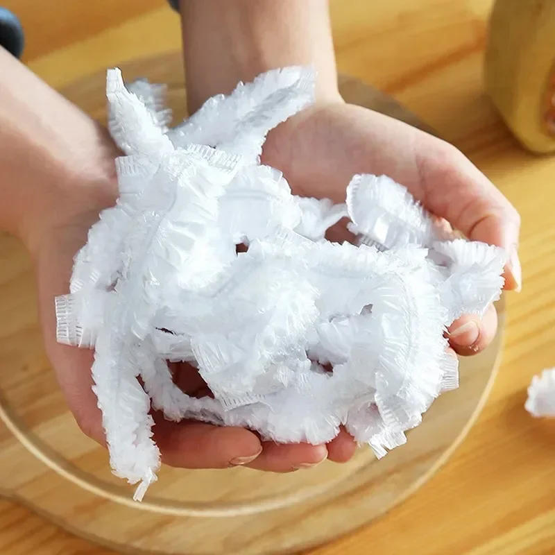 Description Picture 4 of item500/10PCS Food Cover Disposable Transparent Food Lids Plastic Wraps Fresh-keep Bags for Home Kitchen Storage Elastic Bowl Cover