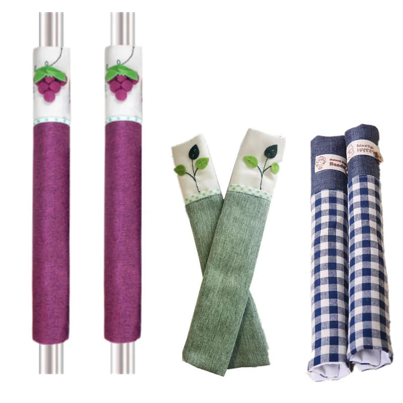 Description Picture 4 of item1Pair Cloth Handle Cover Door Knob Cover Cotton Refrigerator Handle Gloves Accessories Double-door Fridge Door Handle Cover