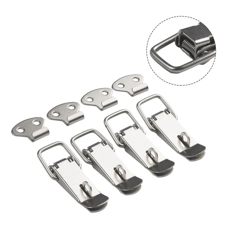 Description Picture 2 of itemRust resistant Stainless Steel Latch Catch Toggle Lock Clamp Hasp Pack of 4 Spring loaded for Secure Attachment