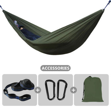 98x55inches Portable Outdoor Camping Hammock Travel Hammock Swing With Tree Belt 210T Nylon High-Quality Outdoor Camping Holiday