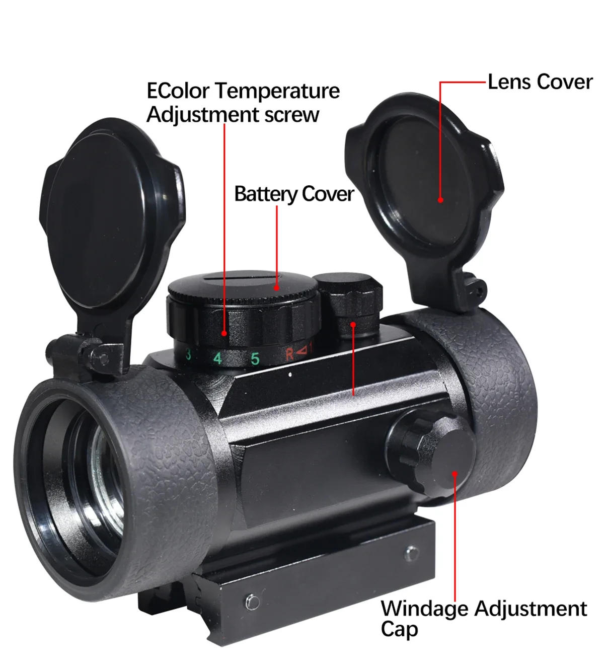 Description Picture 6 of itemRed Dot Sight with Laser Series HD103 HD101 4 Reticle Optics Sight Red Green Dot Airsoft Scopes Glock Hunting Rifle Scope