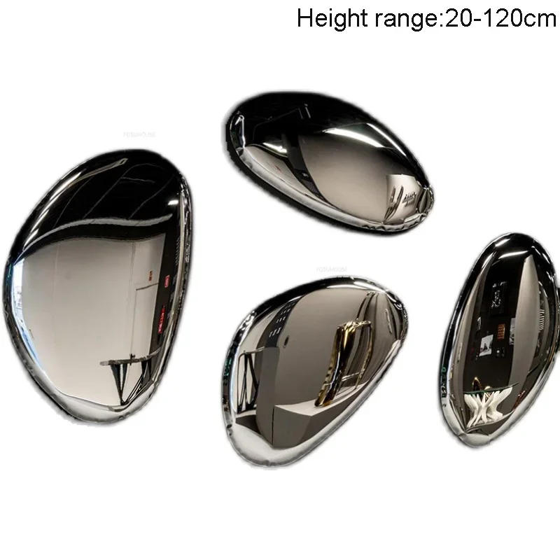 Description Picture 3 of itemNordic Simple Stainless Steel Hanging Decorations Living Room Decor Hotel Pebble Metal Mirror Background Wall Decoration Crafts