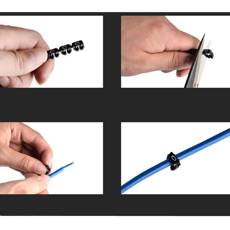 Description Picture 3 of item100pcs/Lot Cable Marker M Type CAT Digital Number Tube Cable Protector 6 Clip Network Ethernet Wire Number Snap Type Color