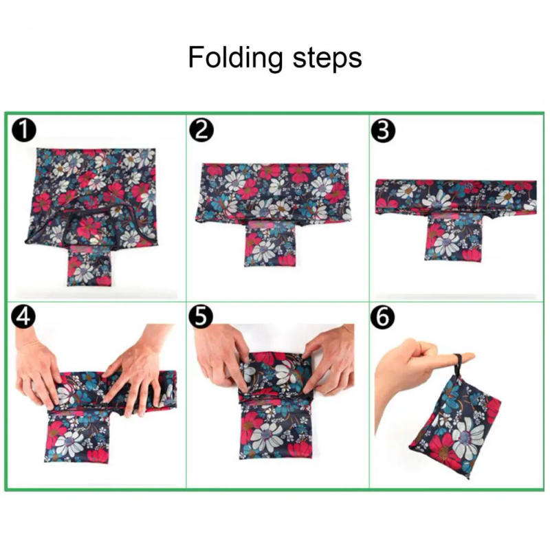 Description Picture 6 of itemFoldable Shopping Bags Printing Polyester Casual Grocery Shopping Bag Household Tote Pouch Bag Package Women Shoulder Bags