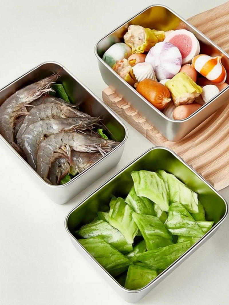 Description Picture 6 of itemstainless steel fresh-keeping box with sealed lid, thickened small lunch box, camping food packaging and storage box