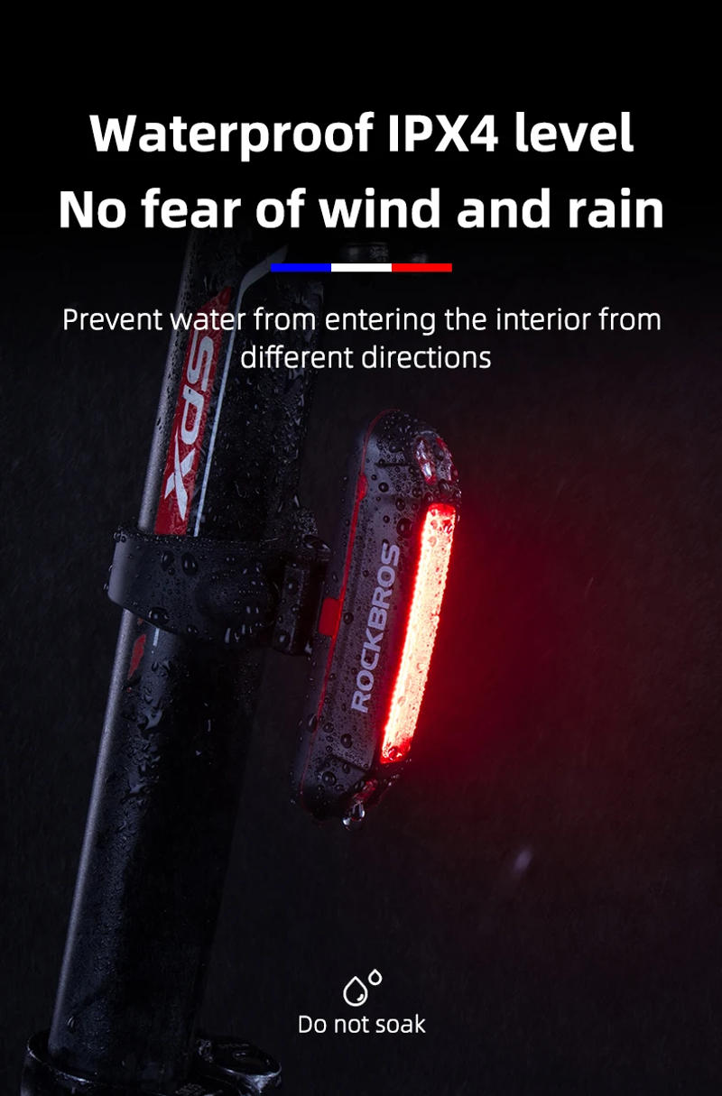 Description Picture 6 of itemROCKBROS Bike Tail Light Waterproof Seatpost Warning Bicycle Rear Light MTB Road LED Lamp Tailight USB Charging Cycling Light