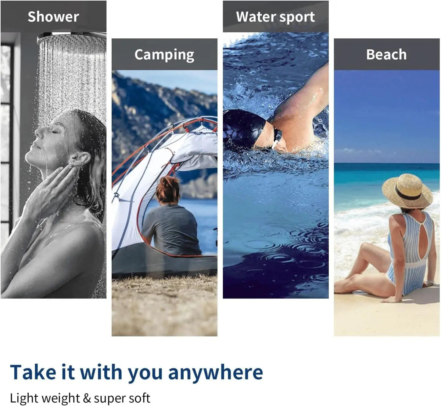 Description Picture 5 of itemCustom Beach Towel Personalized Add Your Image/Text/Photo Microfiber Super Absorbent Bath Towel for Travel Swimming Sports Beach