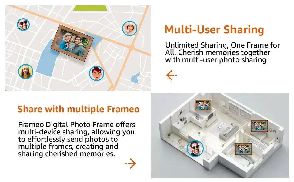 Description Picture 3 of itemFrameo 32GB 10.1 inch Digital Photo Frame WiFi Album IPS Touch Screen Electronic Photo Auto-Rotate Picture Frame For Xmas Gift