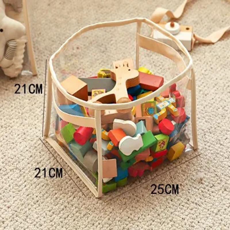 Description Picture 2 of itemFoldable Children's Toys Storage Basket Transparent Organizer for Toys Clothes Books Large-Capacity Household Storage Bag