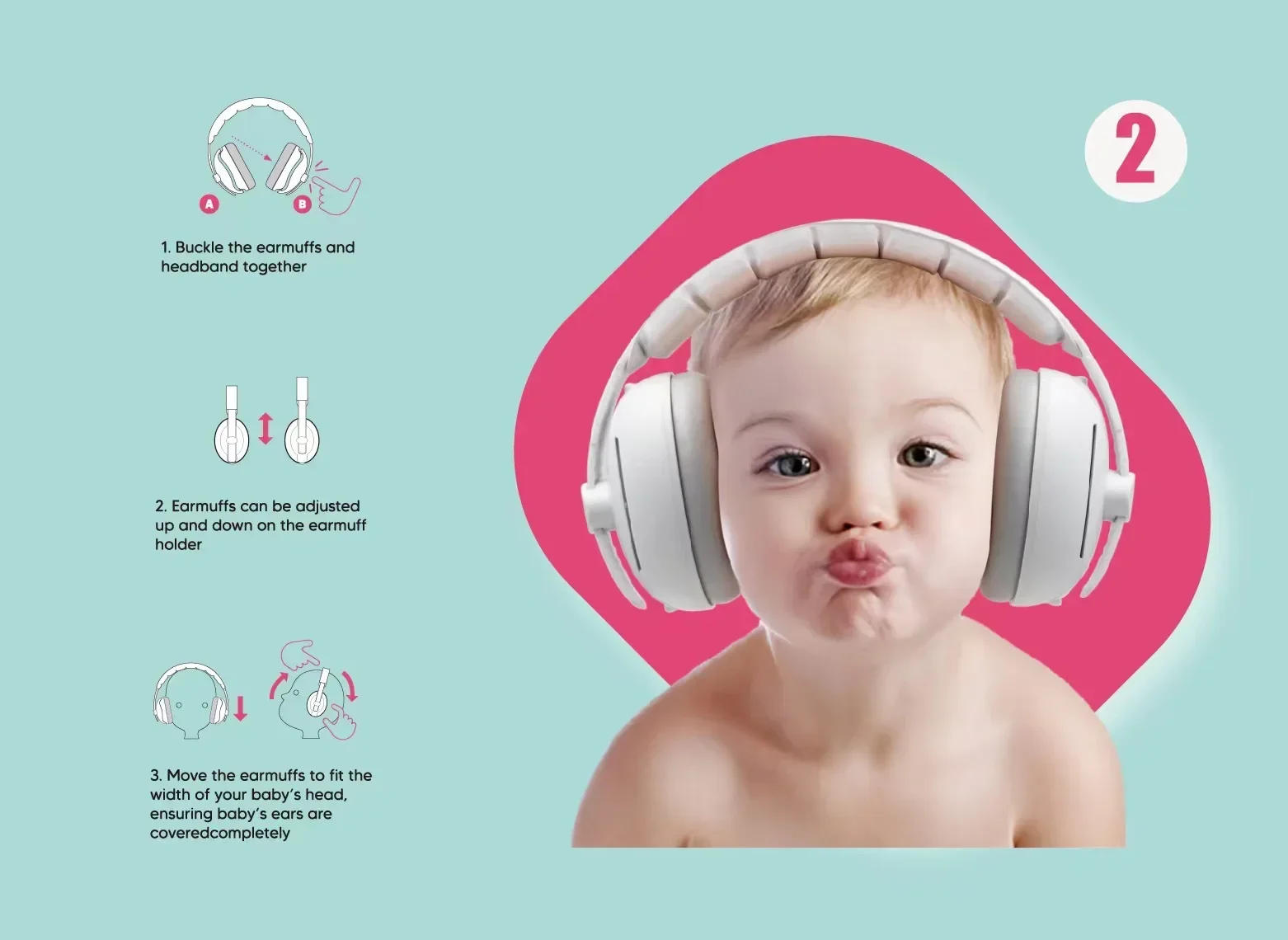 Description Picture 6 of itemNew Baby Ear Protection Noise Cancelling Headphones 2-in-1 Convertible Design Noise Reduction Earmuffs for Infant Improves Sleep