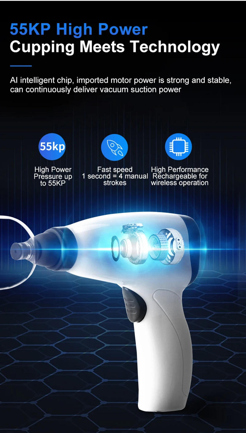 Description Picture 5 of item4 Cans Electric Vacuum Cupping Set Suction Cups Massage Physiotherapy Jars Chinese Medicine Anti Cellulite For Body Massager