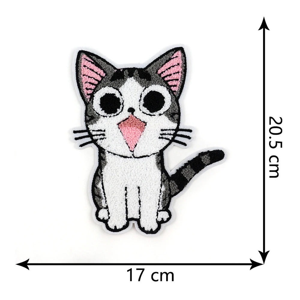Description Picture 3 of itemFashion Cartoon Large Towel Embroidery Patch Cat Clothing Accessories Clothing Diy Decorative Cloth Applique