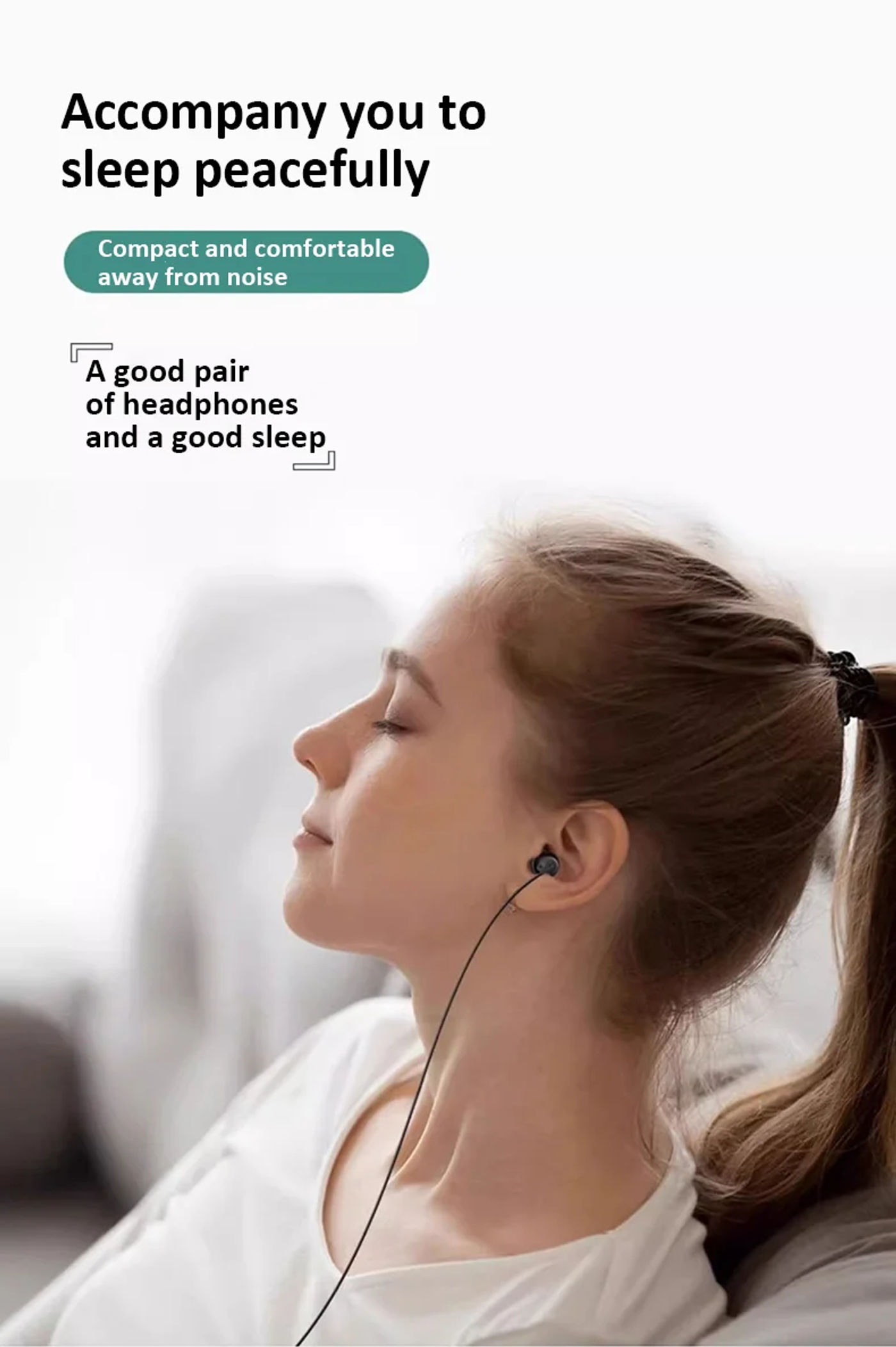 Description Picture 5 of itemWired Sleep Earphone 3.5mm-Pin Headphone With Mic HD-Calling Noise Cancelling Sleep Earbud HiFi Stereo Headset For Xiaomi Lenovo