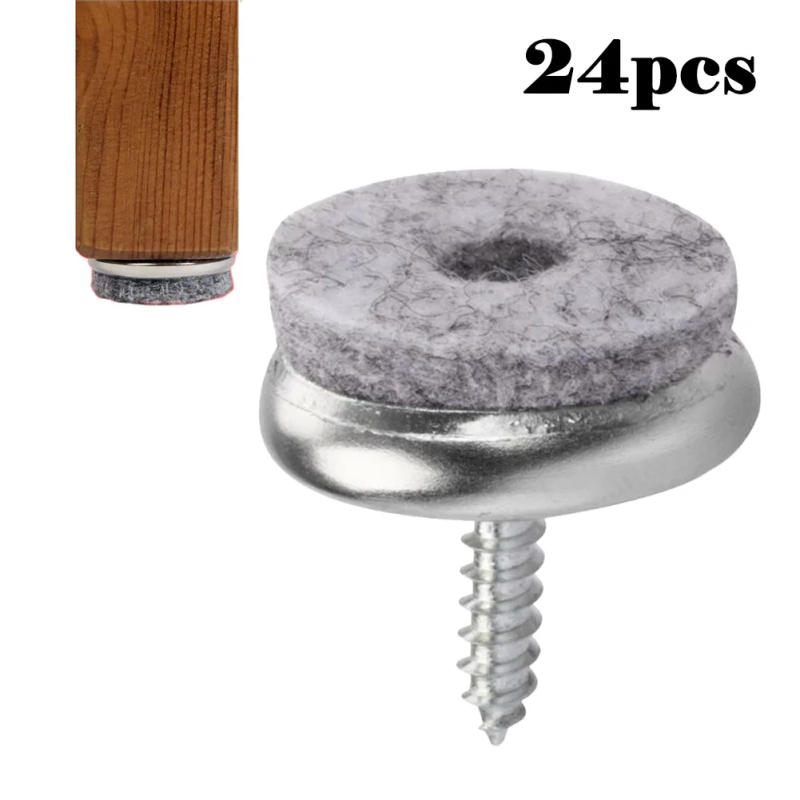Description Picture 2 of itemWith Screw Furniture Felt Glide Chair Glides Leg 24Pcs/set For Home Furniture Furniture Pads Non-Slip Practical