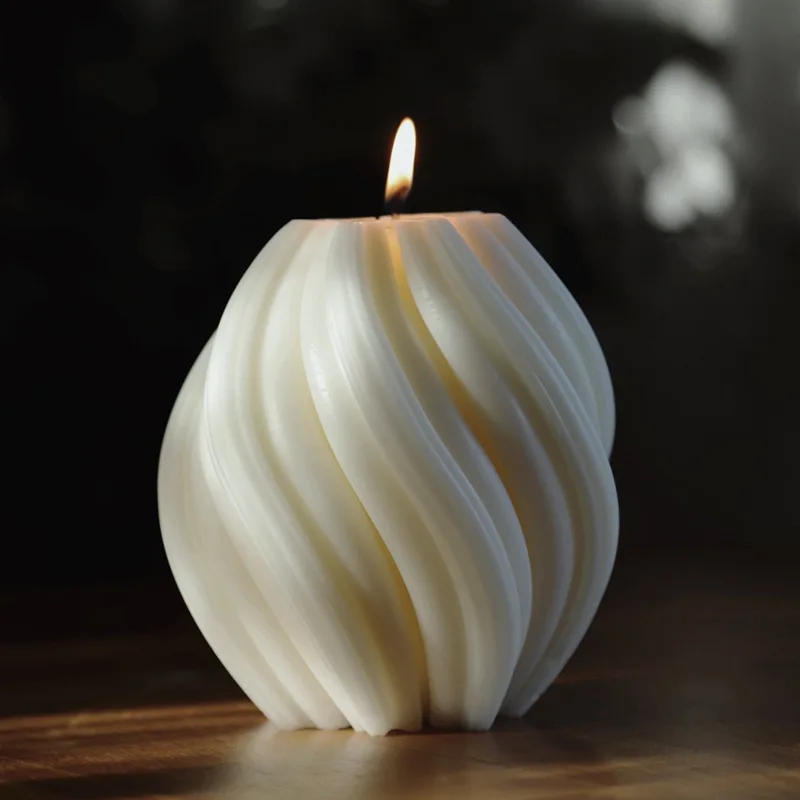 Description Picture 5 of itemIrregular Geometric Wave Silicone Candle Mold DIY Scented Candles Plaster Craft Ornament  DIY Aromatherapy Candle Making