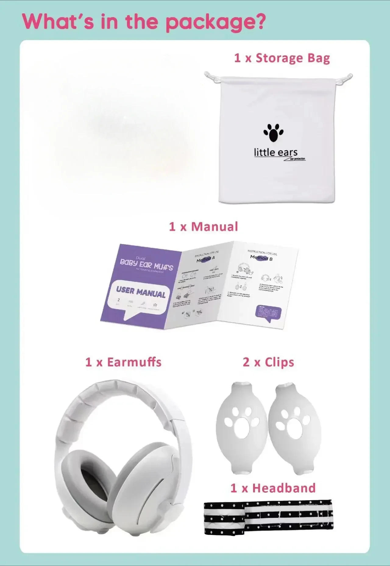 Description Picture 4 of itemNew Baby Ear Protection Noise Cancelling Headphones 2-in-1 Convertible Design Noise Reduction Earmuffs for Infant Improves Sleep