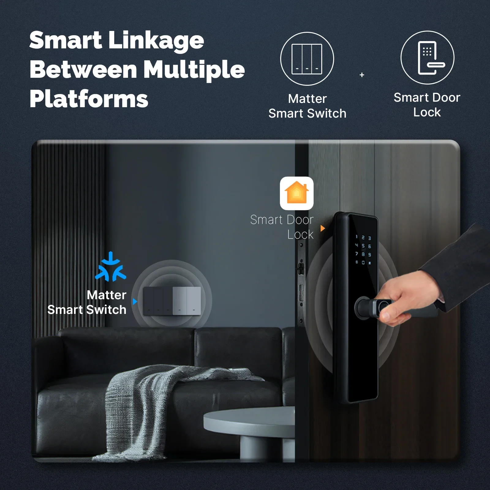 Description Picture 5 of itemMOES Tuya Matter WiFi Smart Light Button Switch EU Verison Remote Control Work With Alexa Google Home Apple Homekit Smartthings