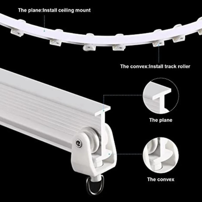 Description Picture 4 of itemCurtain Track Silencer White Curtain Rail Plastic Curtains Visible Track