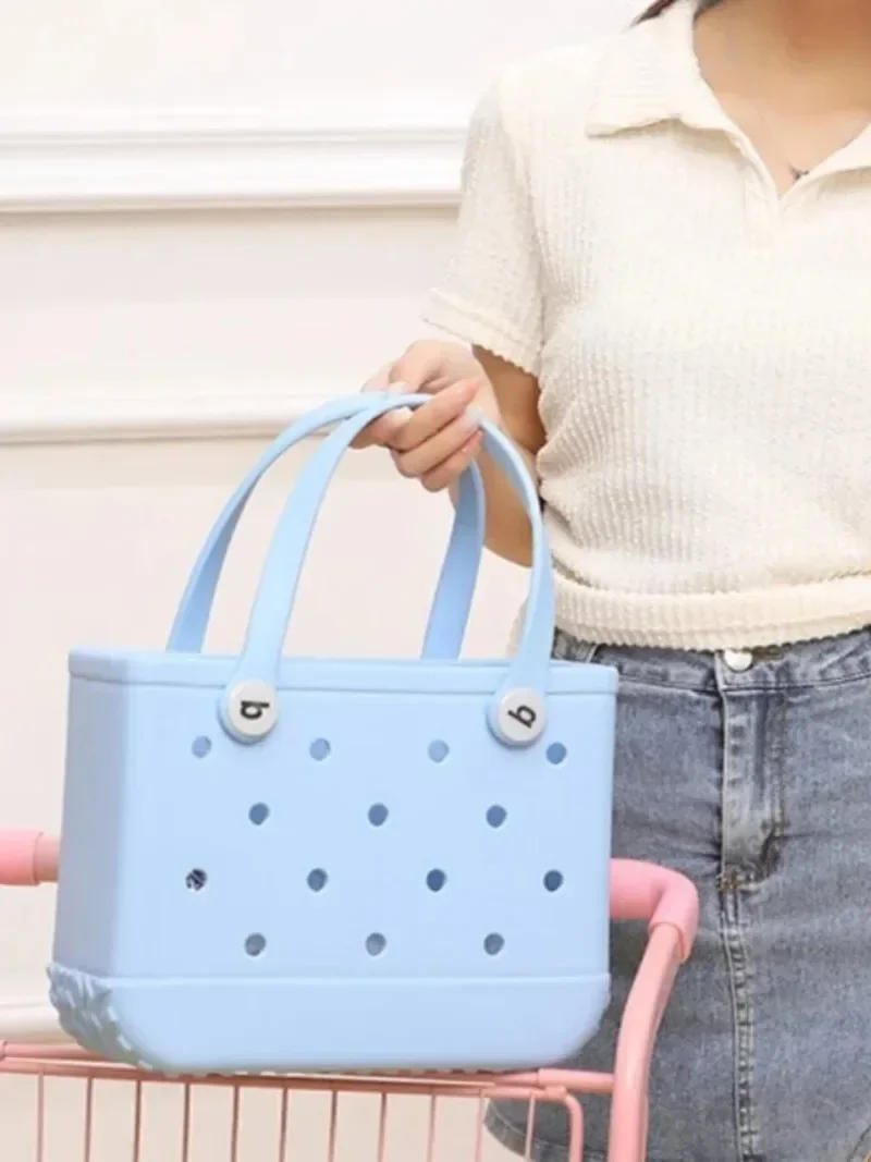 Description Picture 5 of itemMini Kid Tote Beach Bag EVA Rubber Waterproof Pool Picnic Travel Storage Basket Women Shopping Handbag Small Child Jelly Sac Bag