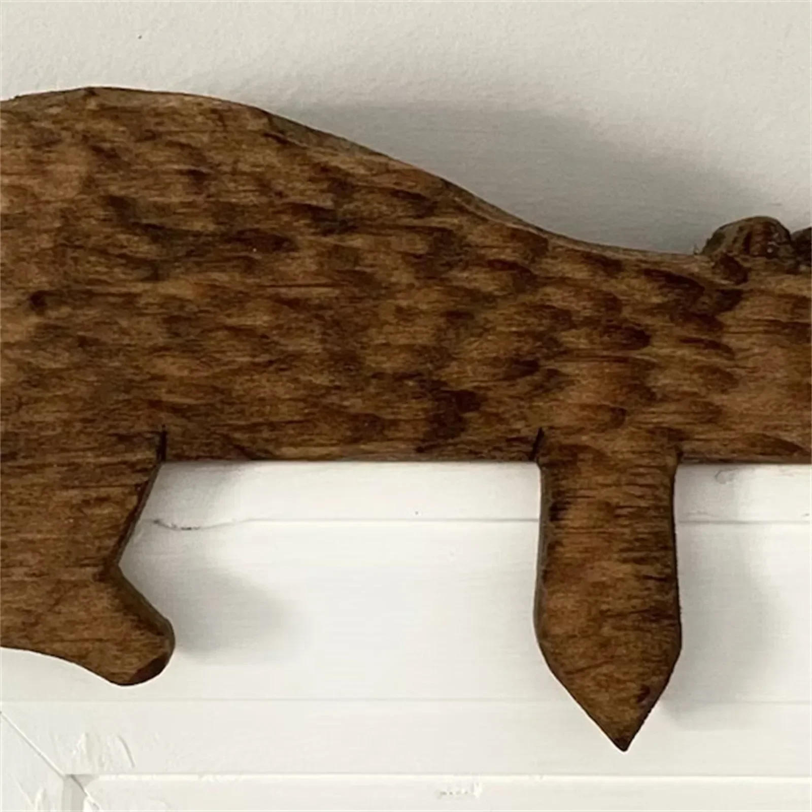 Description Picture 6 of itemWooden Bear Door Topper Door Sculpture In Your Corner Creative Figurines Statue Home Art Wall Home Decor Miniatures