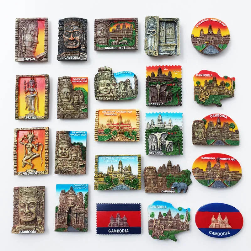 Description Picture 2 of itemCambodia Travelling Fridge Magnetic Stickers Angkor Wat Tourist Souvenirs Fridge Magnets Home Decor Message Board Stickers