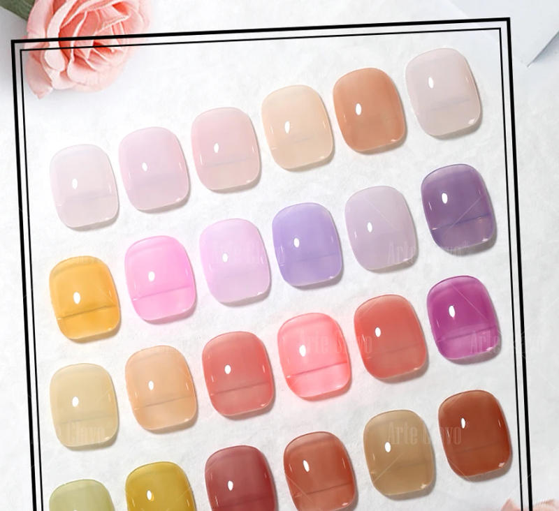 Description Picture 4 of itemArte Clavo Jelly Glass Gel Nail Polish Varnish Lacquer 15ml Translucent Candy Color Gel Nail Art Tips Gemstone UV Gel Polish