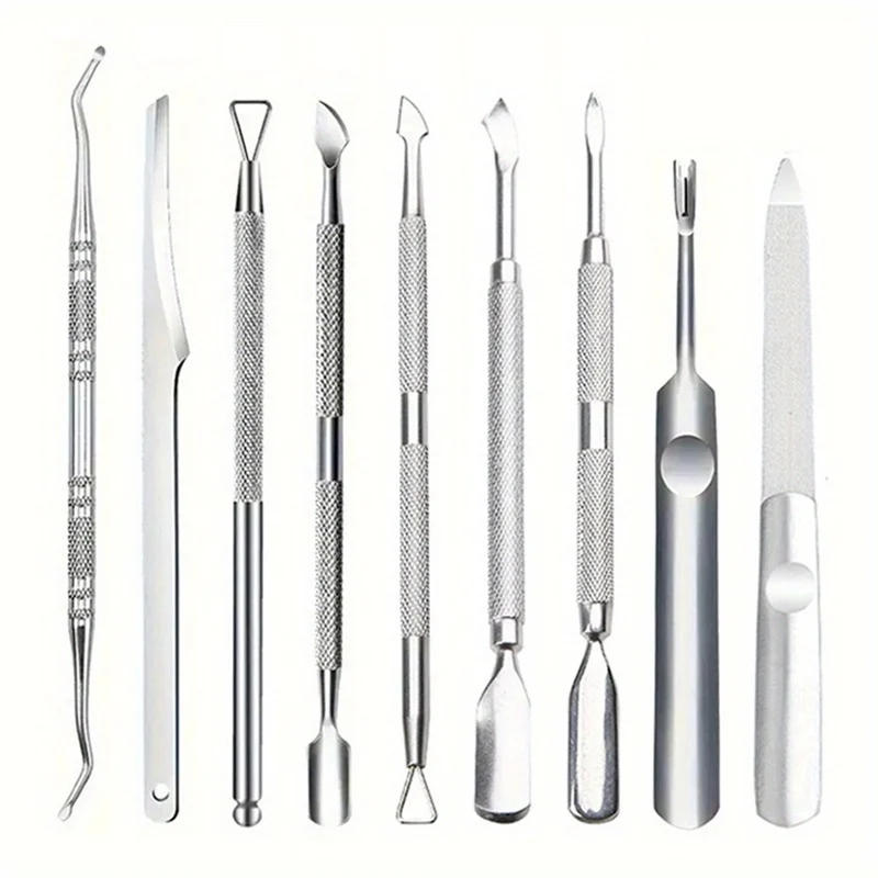 Description Picture 6 of itemMulticolor Double-ended Stainless Steel Cuticle Pusher Dead Skin Push Remover For Pedicure Manicure Nail Art Cleaner Care Tools