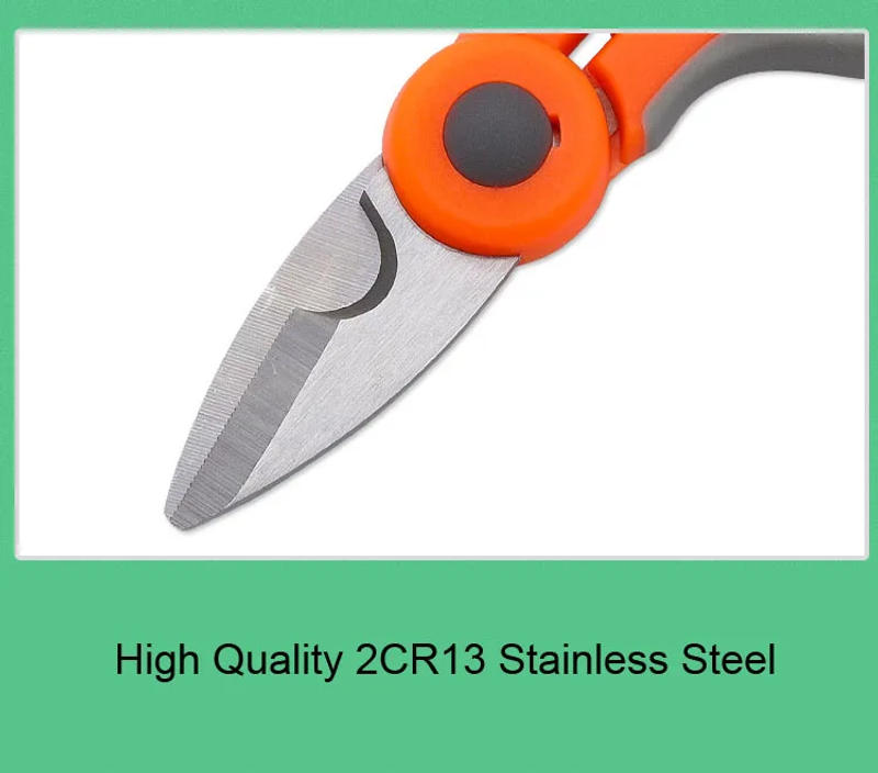 Description Picture 4 of itemDobeli Stainless Steel Blade Straight Head Electrician Tools PP TPR Handle Wire Iron Fish Line Cable Scissor Household Multitool