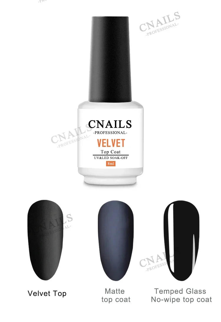 Description Picture 3 of itemDEROI Matte Velvet Top Coat UV Gel Soak Off Varnish Semi-Permanent Nail Polish Gel Polish Base Coat Nail Art Decorations 8ml