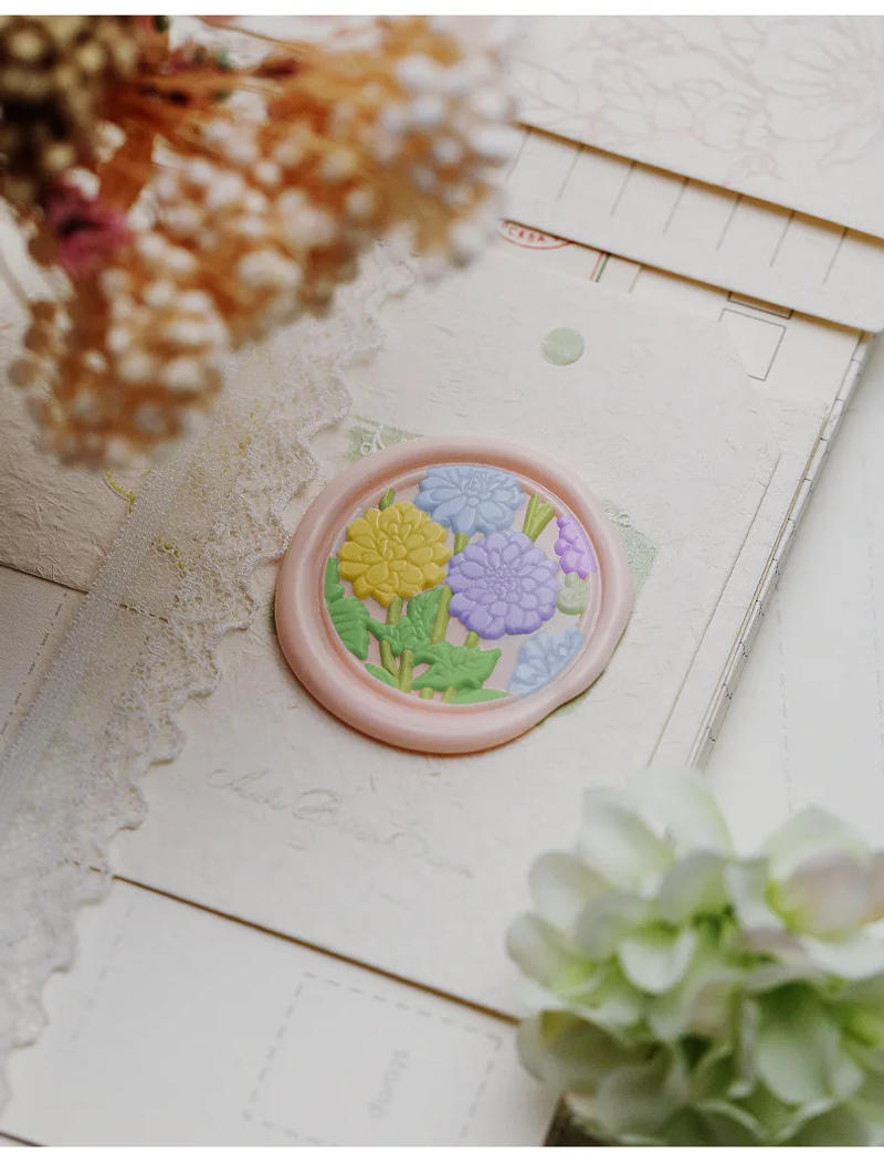 Description Picture 6 of item1pc 30mm Flower Wax Seal Stamp Vintage Sealing Stamp Head For Cards Envelopes Wedding Invitations Gift Packaging Scrapbooking