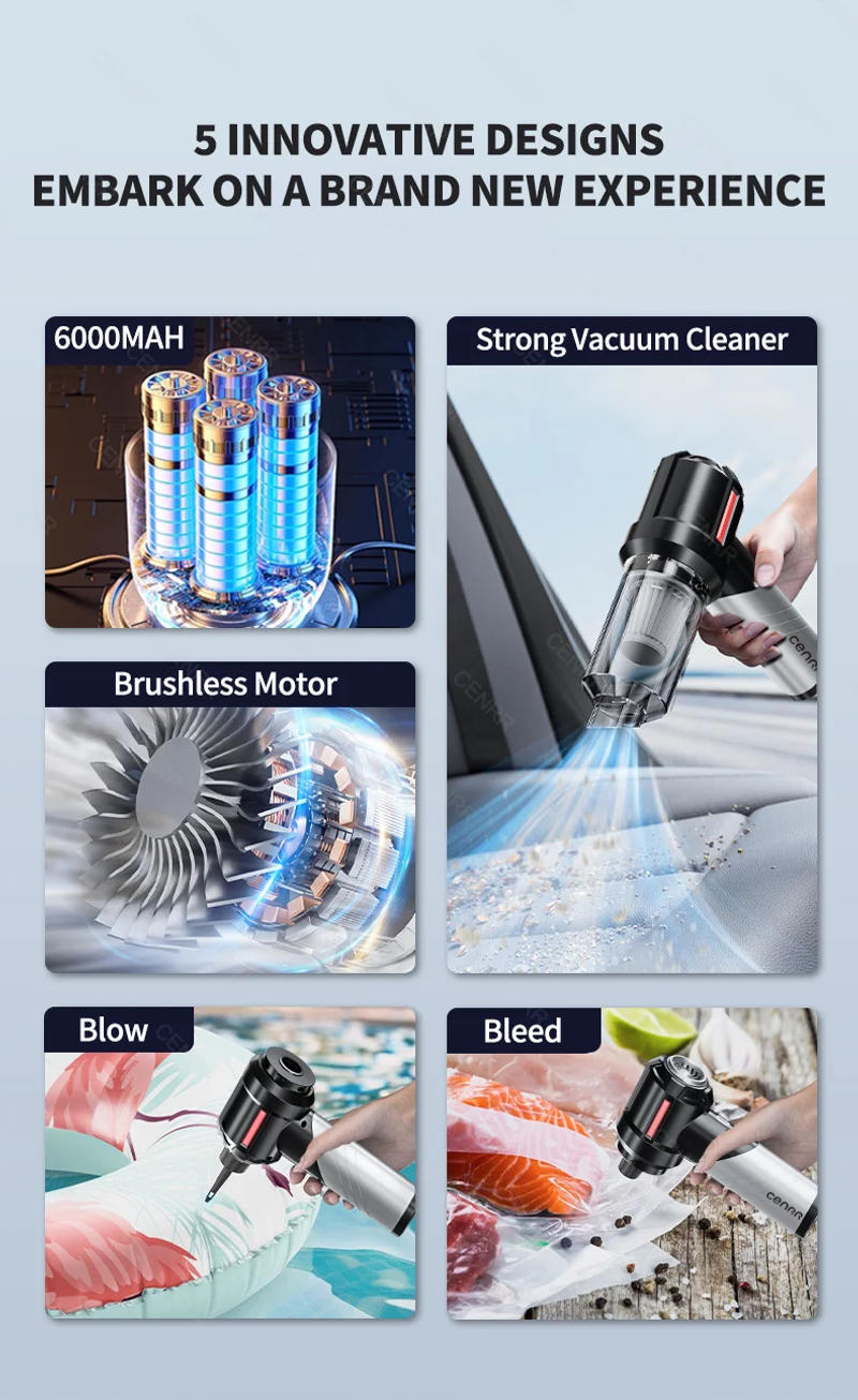 Description Picture 6 of itemCENRR 998000PA Strong Suction Car Vacuum Cleaner High Power Portable Handheld Vacuum Cleaner Wireless Car Cleaner Home Appliance
