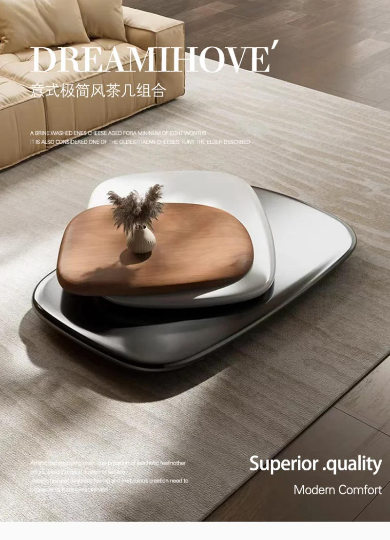 Description Picture 4 of itemRotating Coffee Table, Villa Italian Minimalist Italian Designer Creative Floating Tea Table for Large Apartments, High Quality