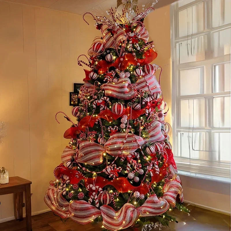 Description Picture 3 of item1Roll Christmas Mesh Ribbon DIY Wreath Bow Ribbon Christmas Tree Decorations For Home 2024 Xmas Gifts Navidad Noel New Year 2025