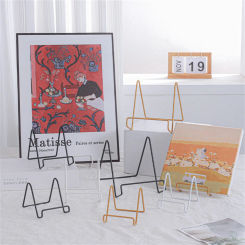 Iron Art Magazine Display Stand Dish Rack Plate Picture Frame Wedding Photo Book Pedestal Holder Home Decor Storage Ornaments