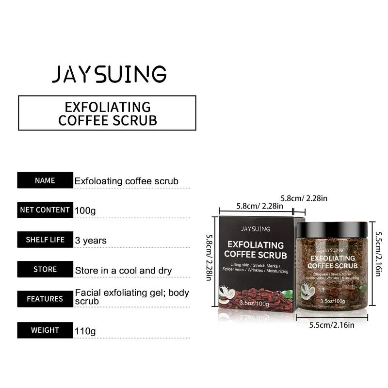 Description Picture 3 of itemCoffee Scrub for Face Body Exfoliating Brightening Cleaning Dark Spots Removal Fade Melanin Pigmentation Whitening Scrub Cream