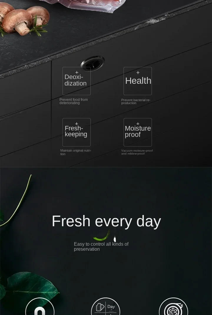 Description Picture 3 of item110-220V Vacuum Packaging Machine Household Food Preservation Plastic Sealing Mouth Machine Automatic Dry and Wet Sealing Small