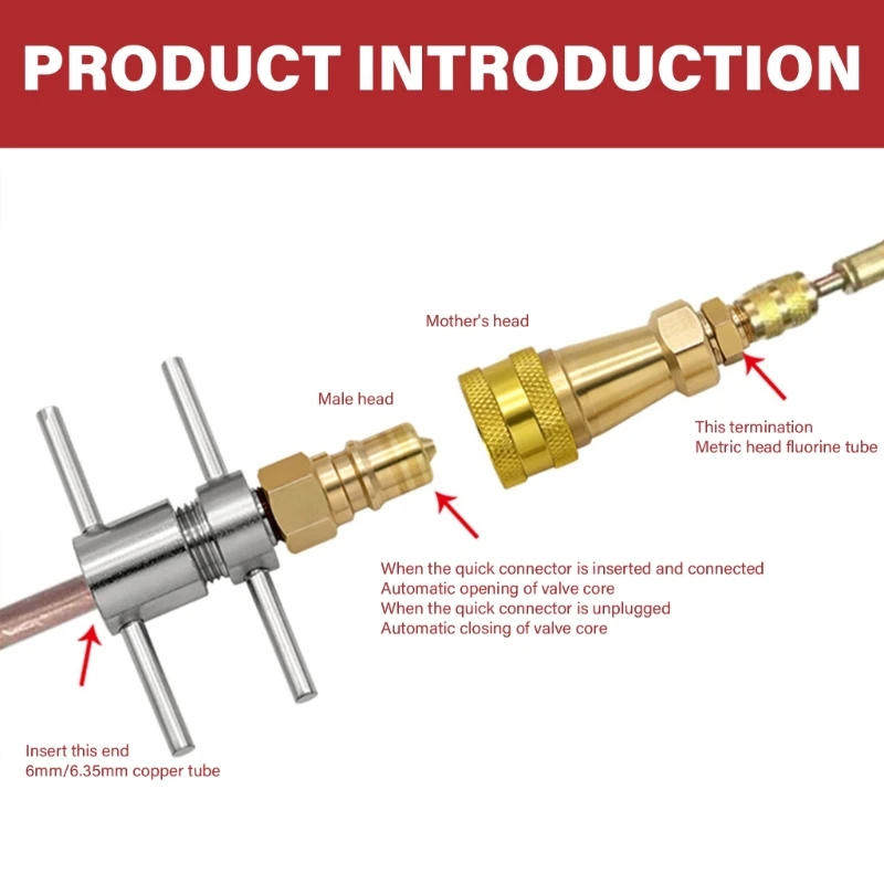 Description Picture 6 of itemFridge Refrigerants Refill Adapter Quick Coupling Accessory for Refrigerants A0NC