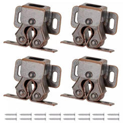 Hassle-free Installation Furniture Hardware Cabinet Door Latch 4 Pack Latches Mounting Screws Included Securely Closed Cabinets