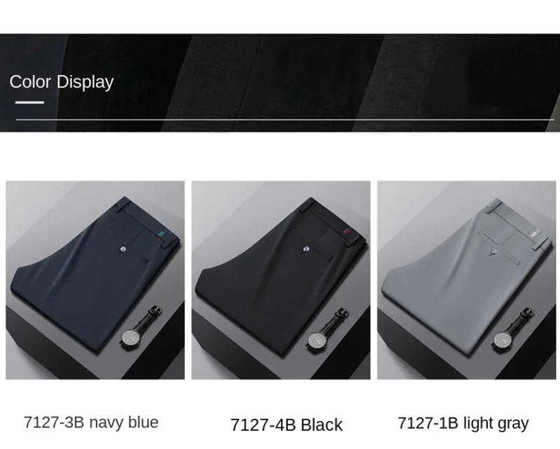 Description Picture 4 of item2024 NEW Business Casual Pants Men's Summer Thin High-End All-Match Suit Pants Stretch Silky Breathable Formal Suit Trousers