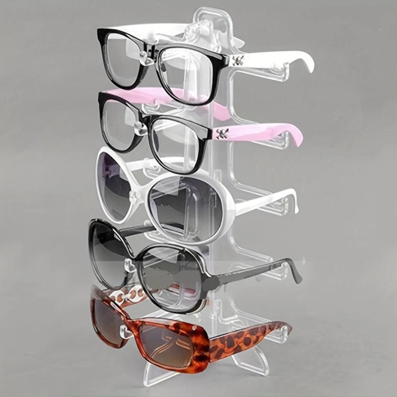 Description Picture 3 of item1pc Clear Glasses  Rack,Minimalistic Display Rack For 5 Pairs Of Glasses,Desktop Sunglasses Organizers