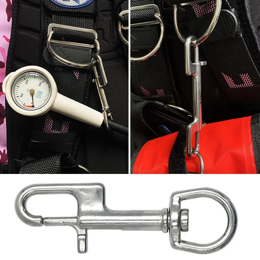 Description Picture 4 of itemStainless Steel Diving Swivel Bolt Snap Hook Clip Double Head Diving Hook Stainless Steel Oval Swivel Spring Snap Hook For