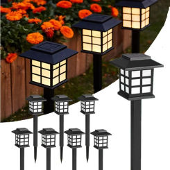 2Pcs Outdoor Solar LED Pathway Lights Walkway Garden Decor Street Lamp for Landscape Yard Patio Driveway Festival Lighting