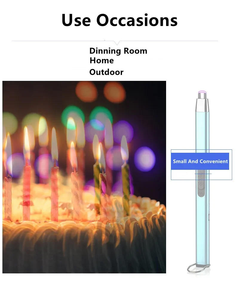 Description Picture 4 of itemUSB Type-C Charging Portable Hook Electric Arc Ignition Gun Metal Outdoor Windproof Kitchen Candle BBQ Gas Stove Pulse Lighter