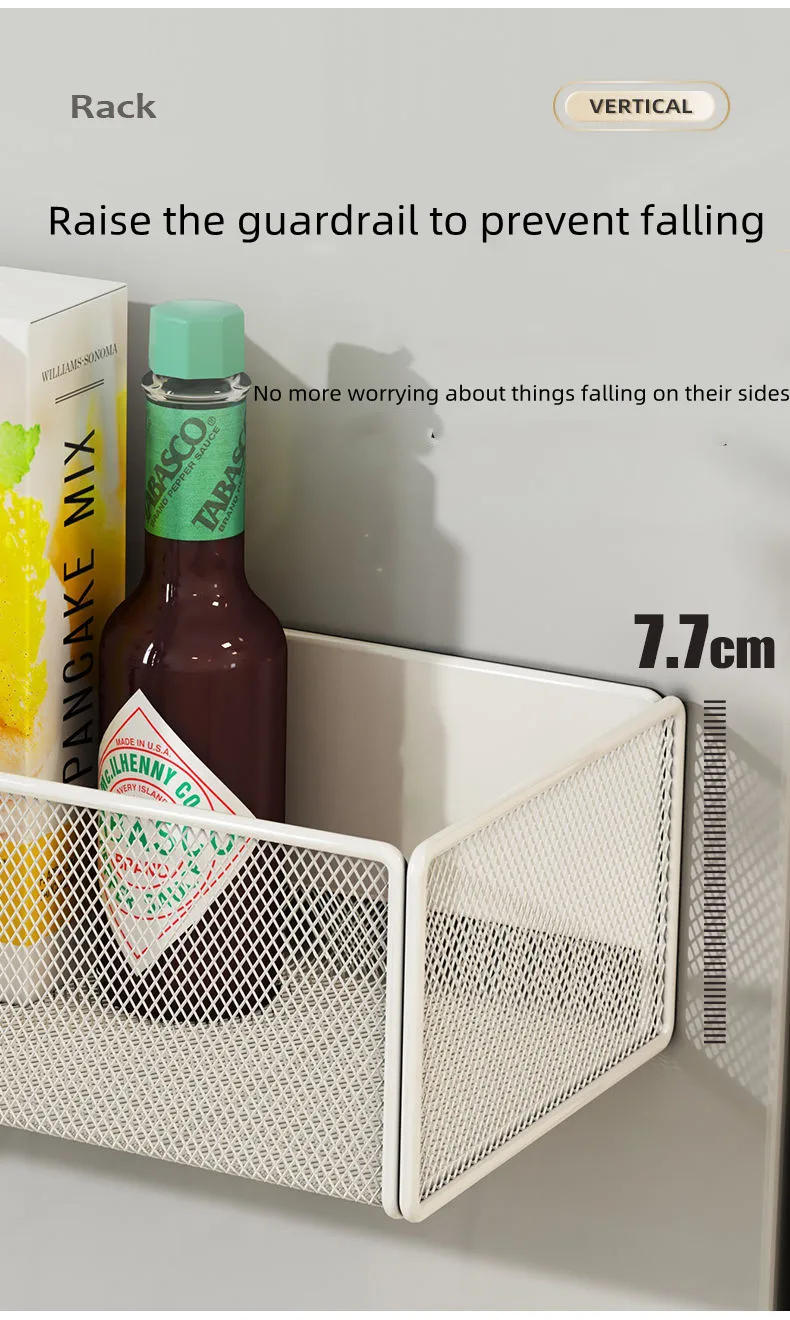 Description Picture 6 of itemHome Refrigerator Shelf Side Storage Magnetic Artifact Side Side Hanging Basket Basket Box Supplies Household Summary Holder