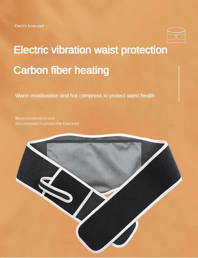 Description Picture 2 of itemUSB Electric Heating Warmer Hot Waist Lumbar Back Pad Belt Protector Brace Band Support Massager Anti Pain Relief Therapy Tool