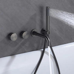 Wall Mount Brass Bathtub Faucet,Bathroom Shower Faucet,Conceal Mount Shower System With Rotatable Spout Hand Spray